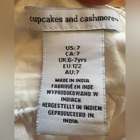 Cupcakes and cashmere girls floral summer dress sz 7 ruffle hem back buttons - Picture 5 of 11